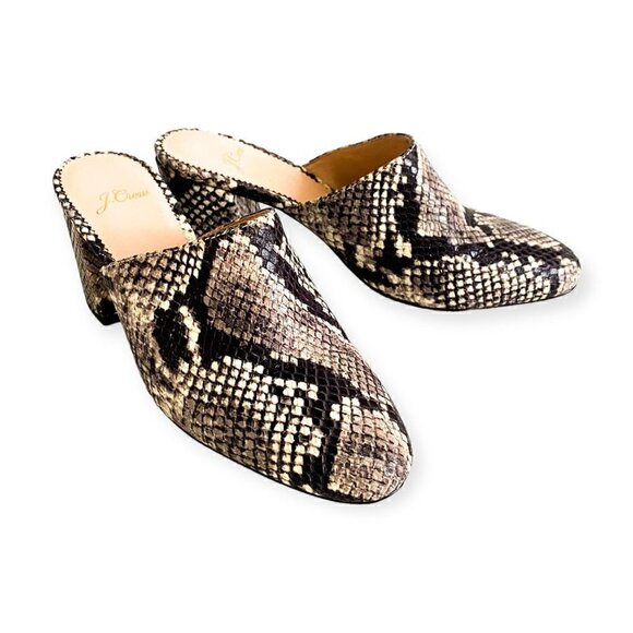 J. Crew Sophie Mule in Snake Embossed Leather sz 7 - Picture 5 of 11